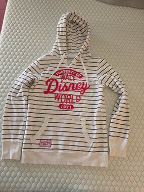 Disney Parks Walt Disney World 1971 Striped Hoodie White Size M
